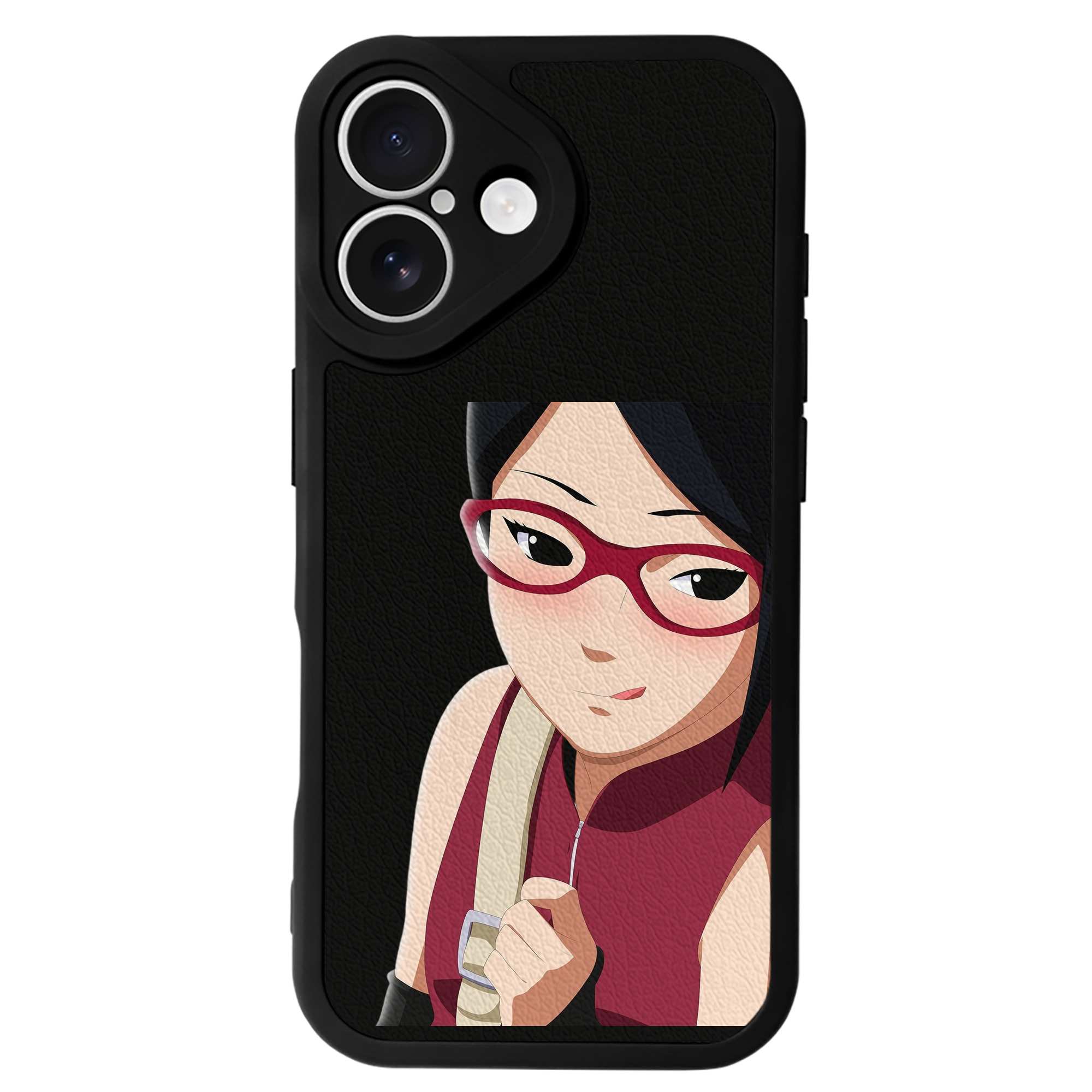 （画像用） NARUTO -ナルト- うちは サラダ Uchiha Sarada 【iPhone 16シリーズ対応】シリコンスマホケース（レザー調） 材質：シリコン